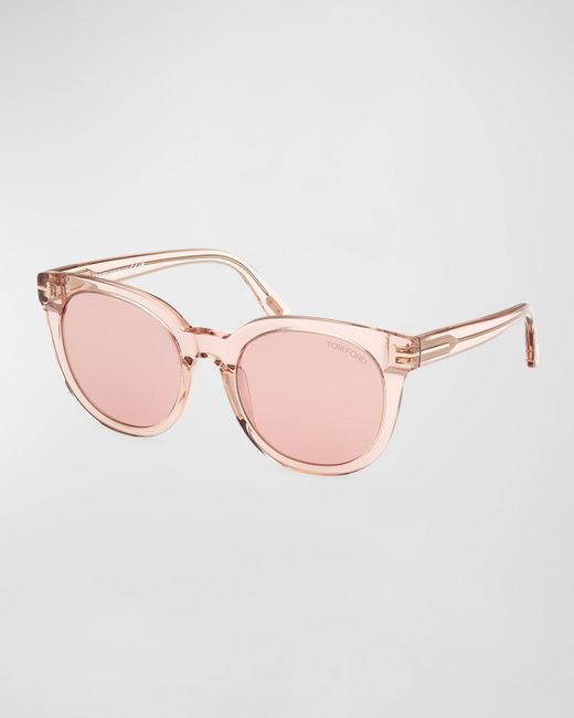 Tom Ford Pink Moira Acetate Butterfly Sunglasses