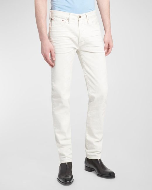 Tom Ford Slim-leg 5-pocket Jeans in White for Men | Lyst