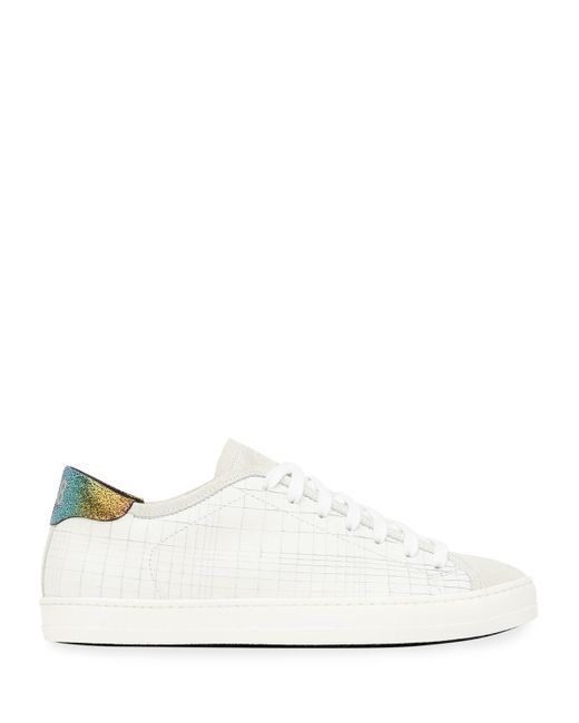 P448 Johnny Mixed Leather Rainbow Sneakers in White | Lyst