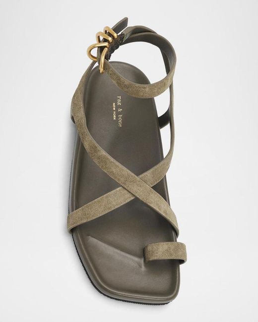 Rag & Bone Metallic Rue Suede Sandals