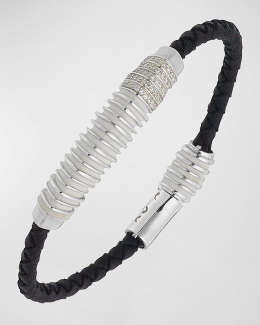MARCO DAL MASO White Acies Triple Bar Bracelet for men