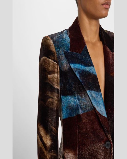 Lafayette 148 New York Black Single-Button Tailored Velvet Blazer