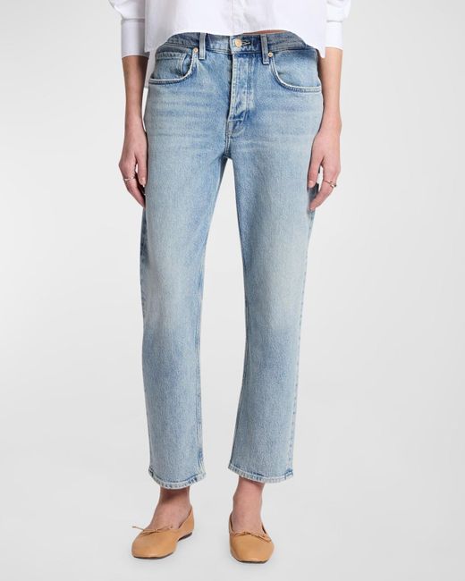 7 For All Mankind Blue Julia Boyfriend Jeans With Embroidered Hearts