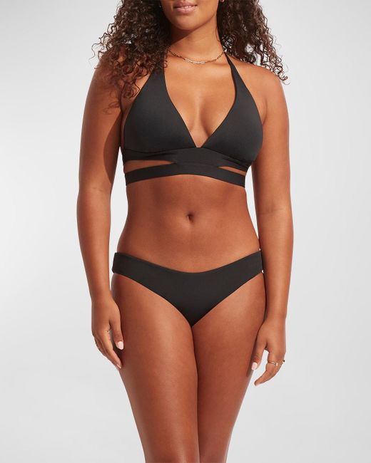 Seafolly Black Hipster Bikini Bottoms