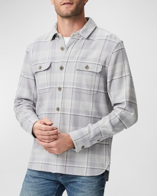 PAIGE Gray Wilbur Brushed Twill Overshirt for men