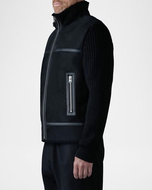 Mackage Black Apos;S Jonathan Mixed-Media Shearling Jacket for men