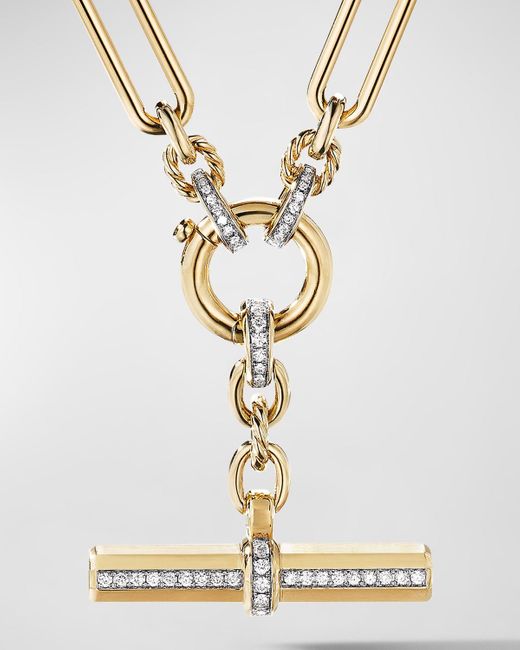 David Yurman Metallic Lexington Chain Necklace With Diamonds In 18k Gold, 6.5mm, 20"l