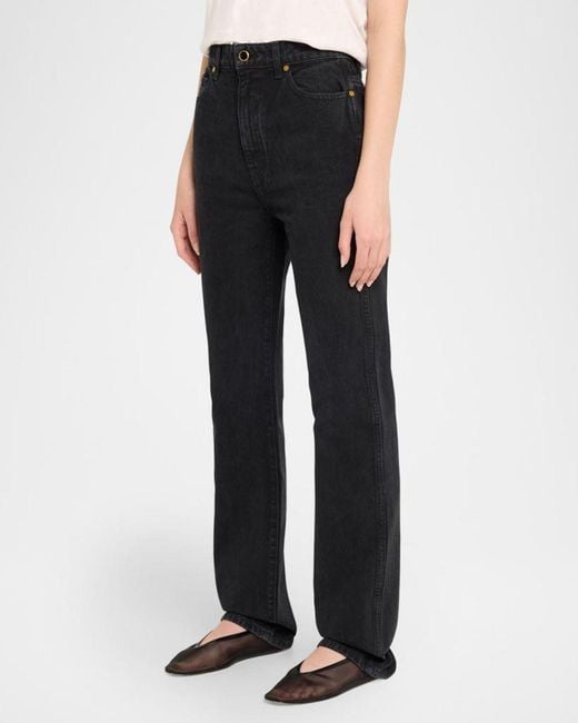 Khaite Blue Danielle Enameled Button Jeans