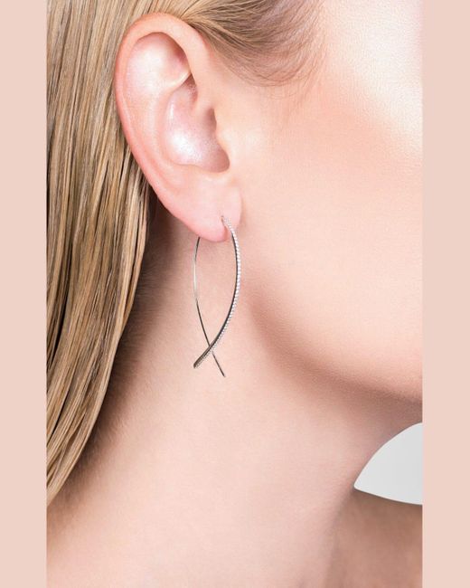 Lana Jewelry White Flawless Diamond Upside-down Hoop Earrings