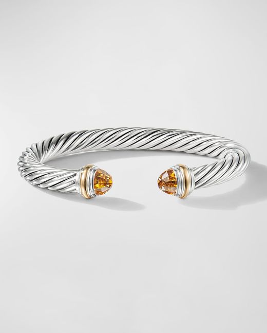 David Yurman Metallic Cable Bracelet With Gemstone And 14K