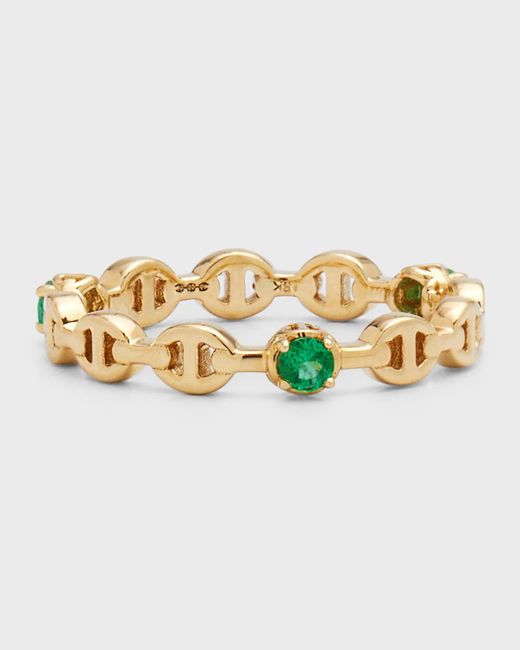 Hoorsenbuhs Metallic 18k Gold Emerald Micro Tri-link Ii Ring