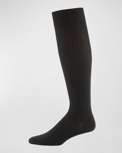 Neiman Marcus Black Core-Spun Socks, Over-The-Calf for men