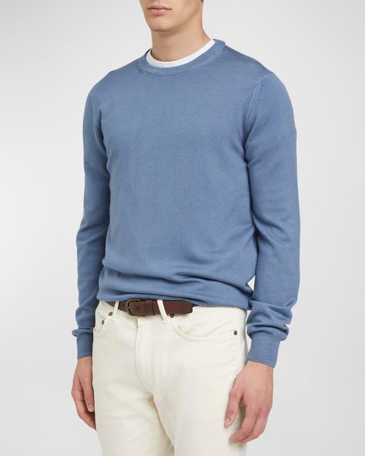 Boglioli Blue Solid Wool Sweater for men