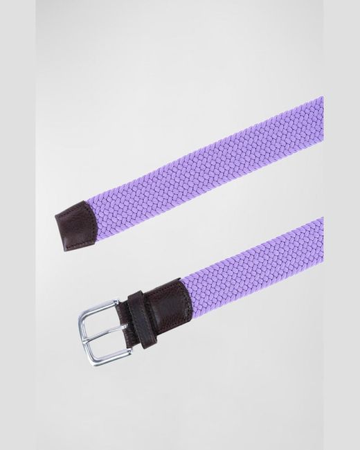 Trafalgar Purple Riverside Woven Rayon Leather Belt for men