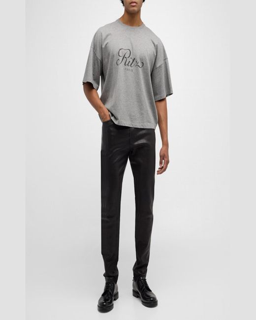 FRAME x Ritz Paris Gray Boxy T-Shirt for men