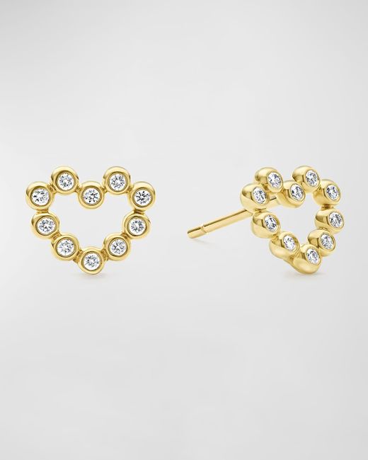 Lagos Metallic 18k Gold And Diamond Petite Heart Stud Earrings