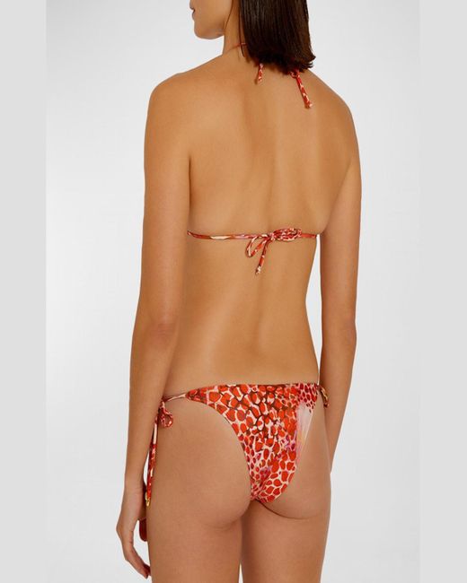 Lenny Niemeyer Orange String Halter Printed Bikini Top