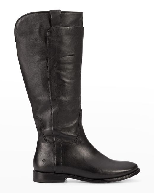 Frye Black Paige Leather Tall Riding Boots