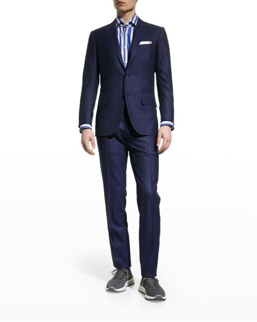 kiton navy suit