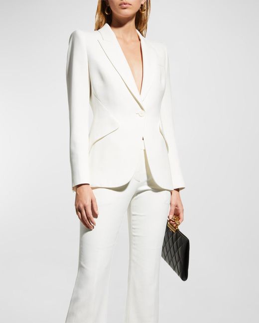 Alexander McQueen White Classic Single-Breasted Suiting Blazer