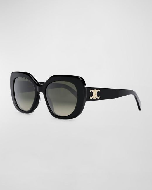 Céline Black Triomphe Acetate Butterfly Sunglasses