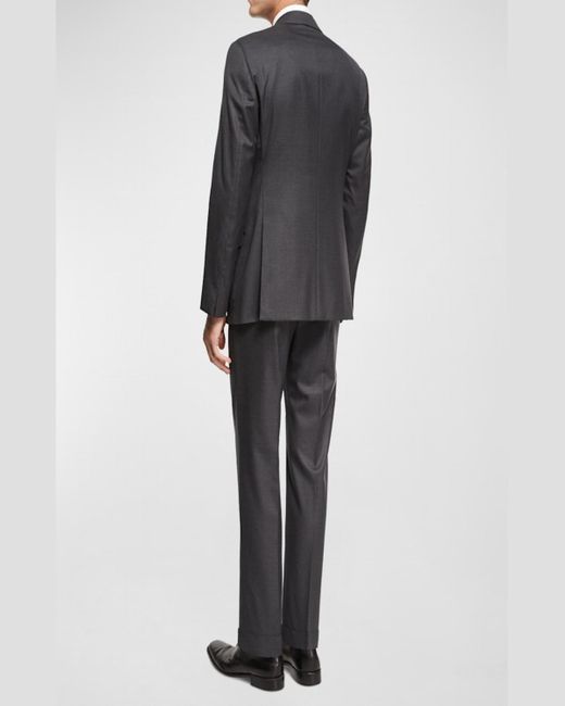 Giorgio Armani Black Soft Basic Wool Two-piece Suit for men