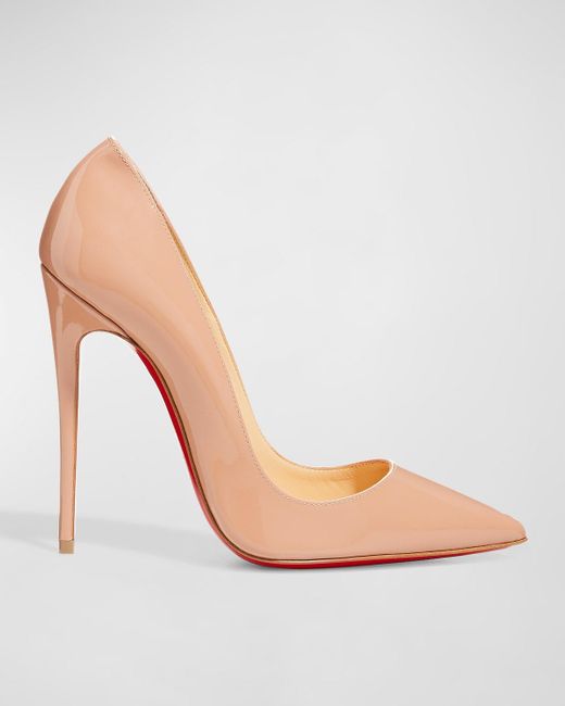 Christian Louboutin Pink So Kate Patent Pointed-toe Red Sole Pump