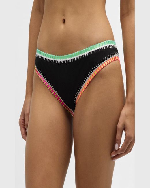 Platinum inspired by Solange Ferrarini Multicolor Crochet-Trim Hipster Bikini Bottoms