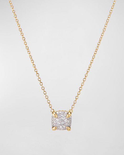 David Yurman Metallic Chatelaine Pendant Necklace In 18k Yellow Gold With Full Pave Diamonds, 7mm