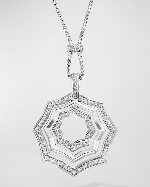 David Yurman White Stax Pendant Necklace With Diamonds