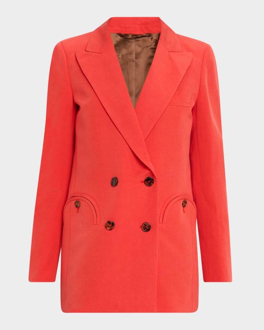 Blazé Milano Red Flica Double-Breasted Everyday Blazer
