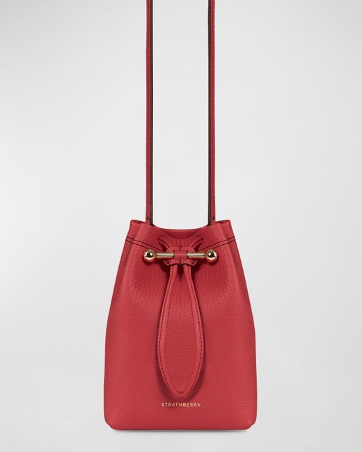 Strathberry Red Osette Pouch Leather Crossbody Bag
