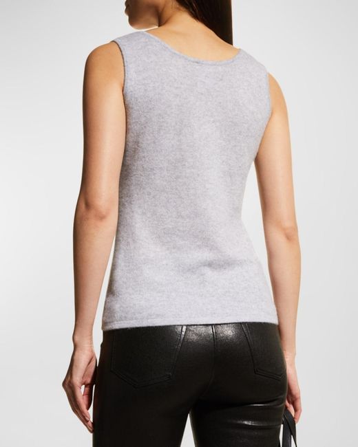 Neiman Marcus Gray Cashmere Basic Tank Top