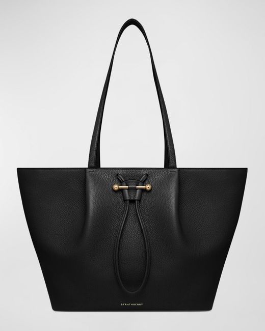 Strathberry Black Osette Leather Shopper Tote Bag