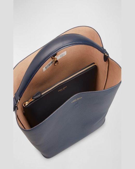 Giorgio Armani Blue Infinity Medium Napa Leather Tote Bag