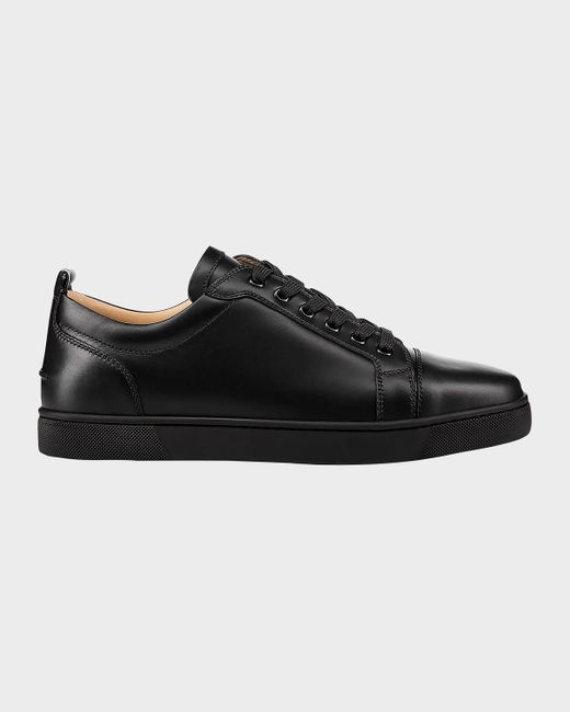 Christian Louboutin Black Louis Junior Leather Low-Top Sneakers for men