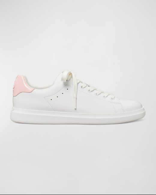 Tory Burch White Howell Low-Top Leather Court Sneakers