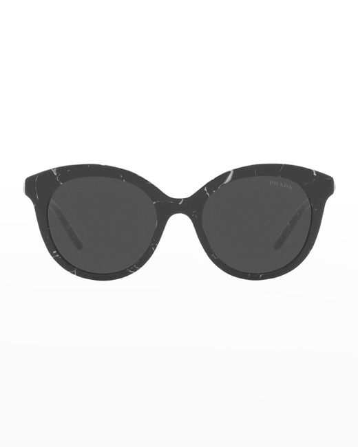 Prada Gray 0pr 02ys Round Gradient Sunglasses