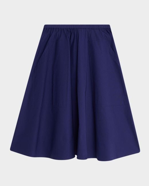 Vince Blue Pull-On Full Skirt