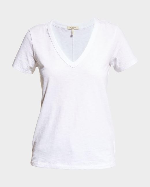 Rag & Bone White The Vee Basic T-Shirt