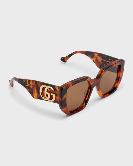 Gucci Brown Oversized Square Acetate Sunglasses