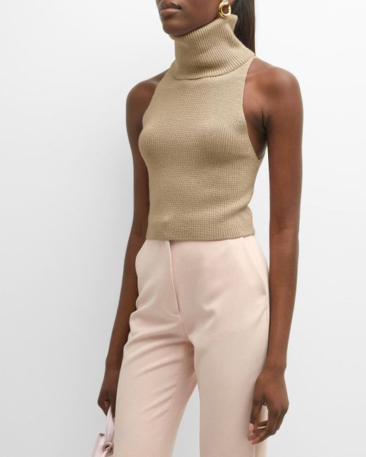 LAPOINTE Natural Turtleneck Merino Wool Knit Tank Top