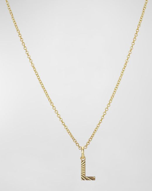 Zoe Lev Metallic 14K Initial Pendant Necklace