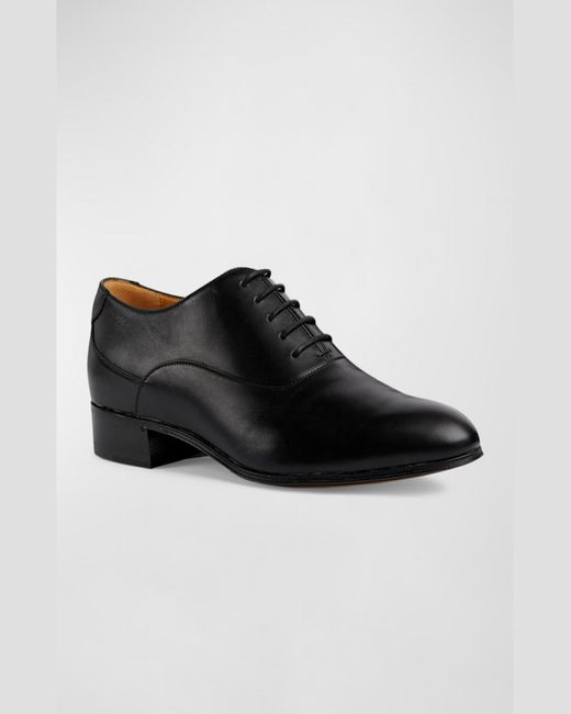 Gucci Black Adel Double G Leather Oxfords for men