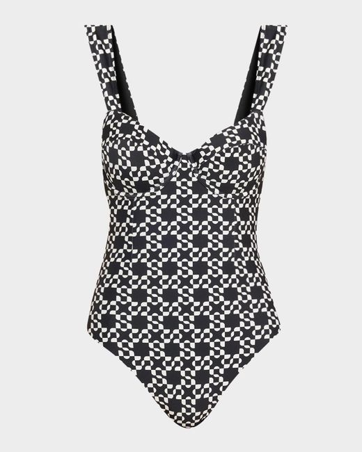 Jonathan Simkhai Black Lexi Bustier One-Piece Swimsuit