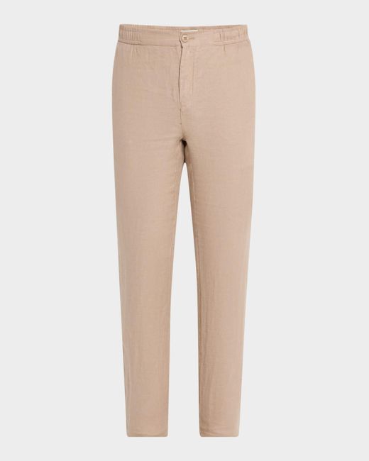 Bugatchi Natural Apos;S Tristan Linen Drawstring Pants for men