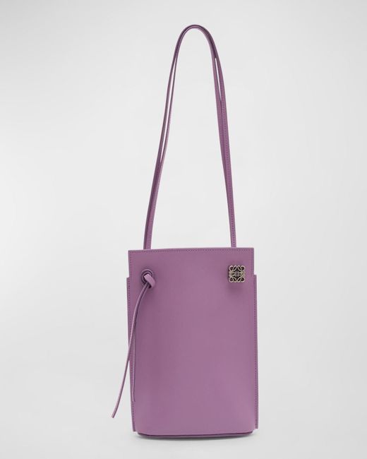 Loewe Purple Dice Pocket Leather Shoulder Bag