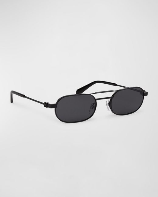 Off-White c/o Virgil Abloh Blue Vaiden Metal Oval Sunglasses for men