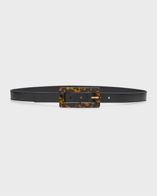 Saint Laurent Multicolor Smooth Leather Belt With Rectangular Buckle