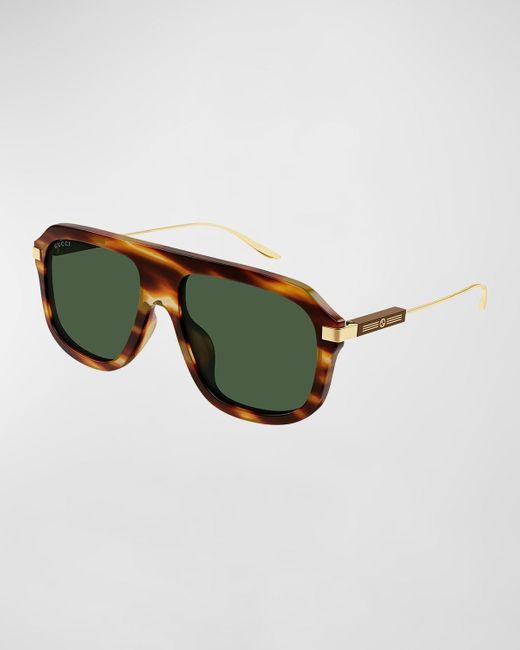 Gucci Green GG Acetate Aviator Sunglasses for men